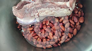 red beans in a plate, food protein cooking lunch dinner