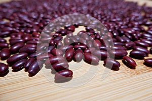 Red beans on a table
