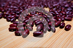 Red beans on a table
