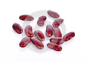 Red beans on white background.