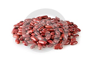 Red beans on a white background