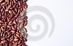 Red beans in a withe background