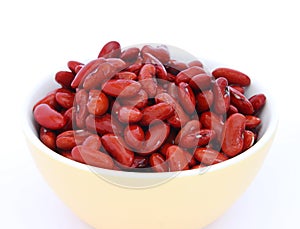 Red beans in yellow bowl