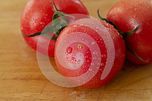 Red Beefsteak tomatoes fruit close up