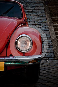 Red beetle front headlight