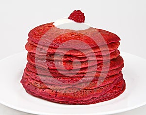 Red beetroot pancakes