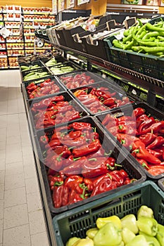 Red beets in a traditional supermarket