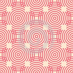 Red and beige geometric ornament. Seamless pattern