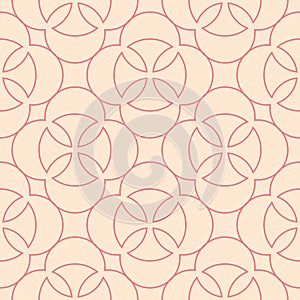 Red and beige geometric print. Seamless pattern