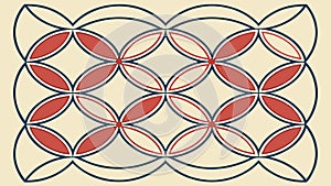 Red and Beige Geometric Tile Pattern, vector design Generative AI