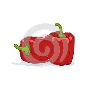 Red Bell Pepper Isolated on White