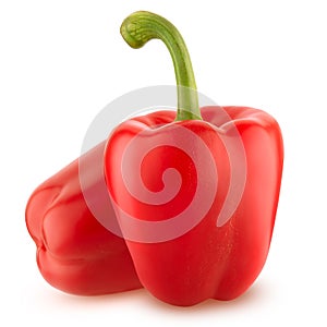 Red bell pepper isolated on white background