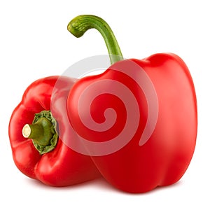 Red bell pepper isolated on white background