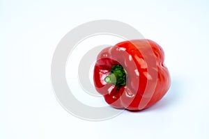 Red Bell pepper isolated on white background