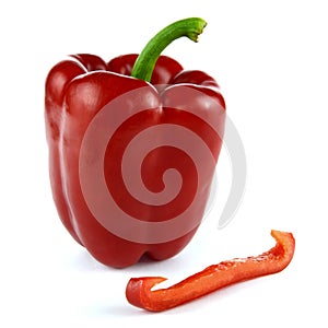 Red Bell Pepper on a white