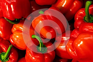 red bell peppers closeup background