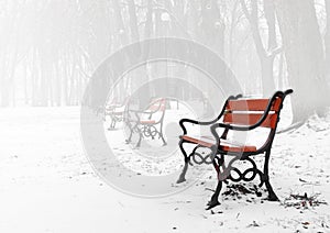 Red bench