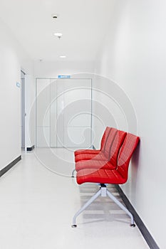 Red Bench, Red chair in Waiting room