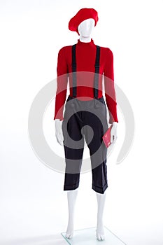 Red beret and sweater for women.