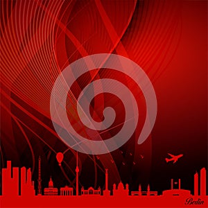 Red Berlin city Grunge Background