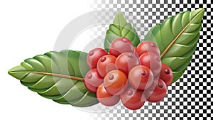 Red berries, fresh fruit and antioxidant rich food icon png transparent image Generative AI photo