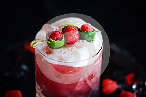 Red berries & lime cocktail