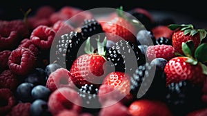 Red berries - Stockphotography made with Generative AI tools photo