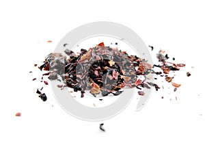 Red berry herbal tea (tisane) with rooibos - isolated