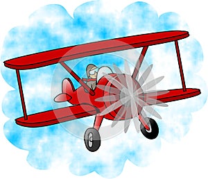 Red Bi-plane