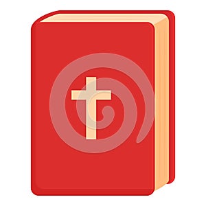 Red bible book icon cartoon vector. Celebration holiday