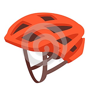 red bicycle helmet , vector illustration , flat style