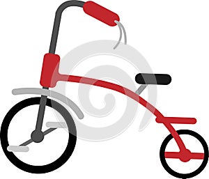 Red Bicycle Vector on the White Blackground