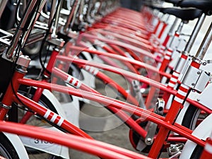 Red bicycles