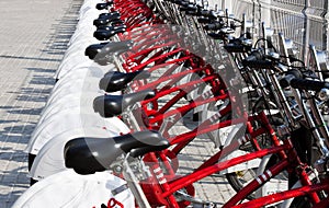 Red bicycles