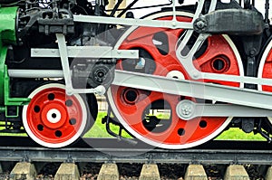 Red big loco wheels