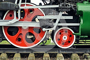 Red big loco wheels