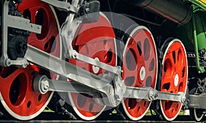 Red big loco wheels