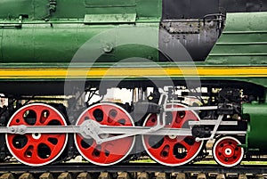 Red big loco wheels