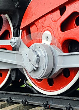 Red big loco wheels