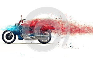 Red bike - particle dispersion photo