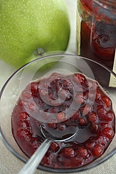 Red bilberries jam (lingonberries)