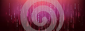 Red binary code background with cyber breach data