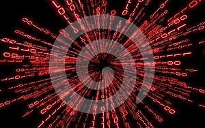 Red binary code - matrix style background