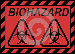 Red Biohazard Warning Sign and Label