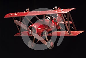Red biplane