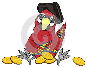 Red bird and money