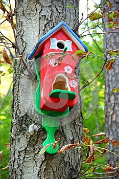 Red birdhouse