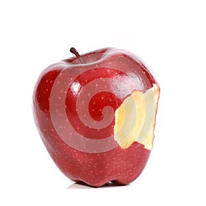 Red bitten apple