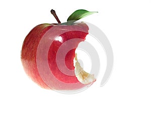 Red bitten apple photo
