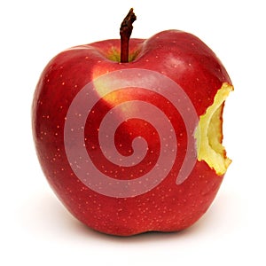 Red bitten apple